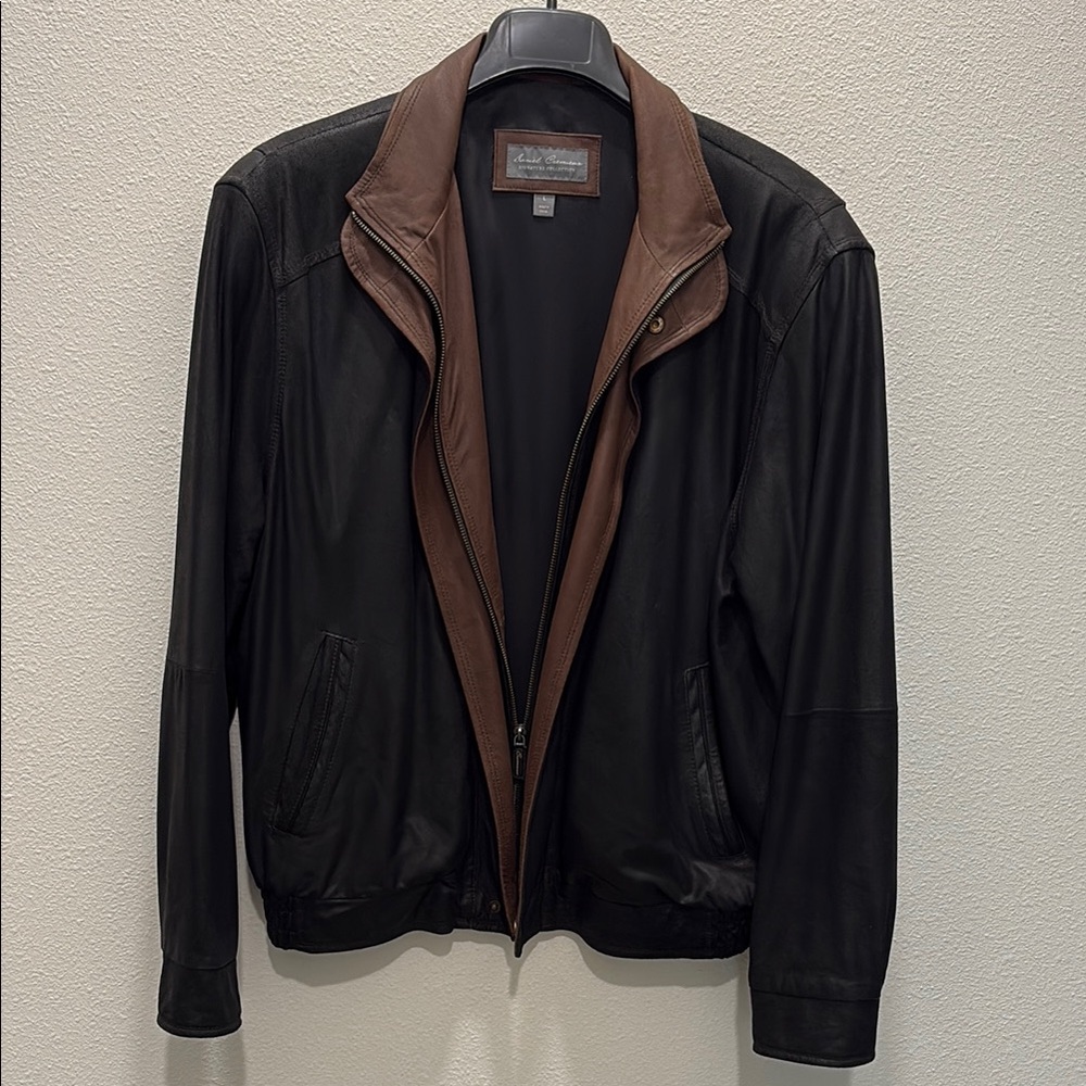 Daniel Cremieux Signature Black and Brown Lightweight Leather Jacket
